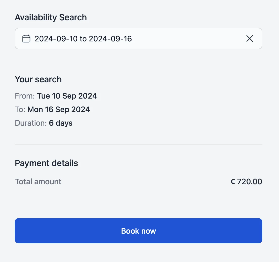 A very simple AvailabilitySearch component with its pal, AvailabilityResults