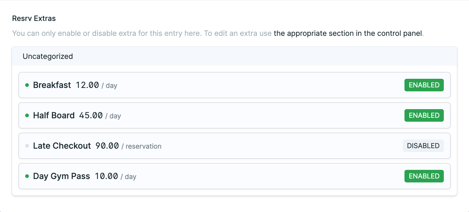 The guests of this room type can't order a late checkout.