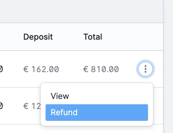 How to refund a reservation.